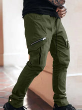 Men's Plus Size Pants with Cargo Pockets Army Green