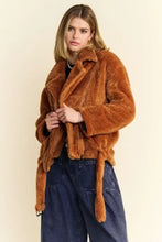 Davi & Dani Fuzzy Zip Up Collared Neck Jacket Woman Outerwear