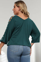3/4 Sleeve Cutout Detail Top Woman T Shirts
