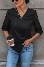 Perfee Twisted Decorative Button Long Sleeve T-Shirt Black