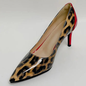 Point Toe Kitten Heels Pumps Leopard woman pumps