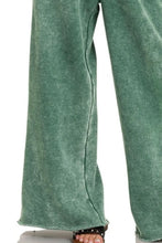Zenana Acid Wash Fleece Palazzo Sweatpants with Pockets