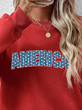 AMERICA Round Neck Dropped Shoulder Sweatshirt Woman Sweatshirts