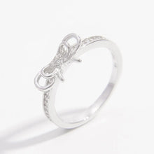 925 Sterling Silver Inlaid Zircon Bow Ring Rings