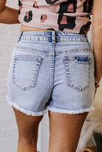 Pearl Studded Pockets Raw Hem Denim Shorts