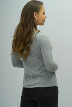 Shiny Buttoned Long Sleeve Round Neck Tee