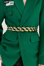 1.2" Width Acrylic Curb Chain Belt Gold One Size Belts