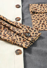 Leopard Button Up Drop Shoulder Jacket Woman Outerwear