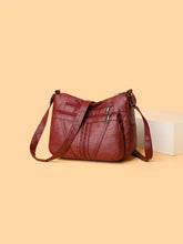PU Leather Adjustable Strap Shoulder Bag Red One Size Shoulder Bags