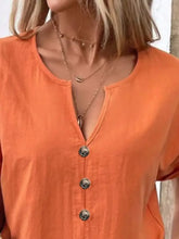 Full Size Notched Short Sleeve Top Plus Size Woman T Shirts