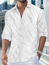 Men's Full Size Button Up Long Sleeve Shirt Plus Size White