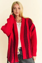 Davi & Dani Cable-Knit Color Block Open Front Cardigan Woman Outerwear