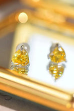 2 Carat Yellow Heart Moissanite Platinum-Plated Earrings Earrings