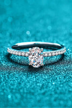 925 Sterling Silver Inlaid 1 Carat Moissanite Ring Rings