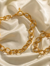 18K Gold-Plated Chunky Necklace and Bracelet Jewelry Set