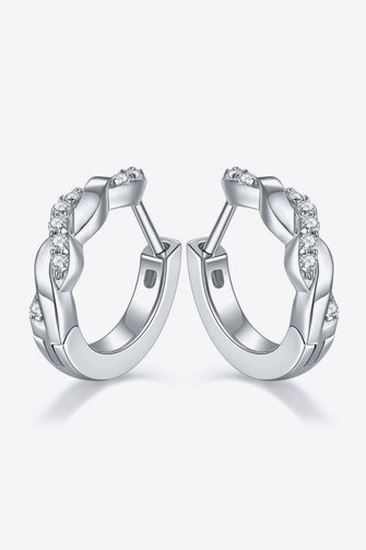 Moissanite Twisted Platinum-Plated Earrings Silver One Size