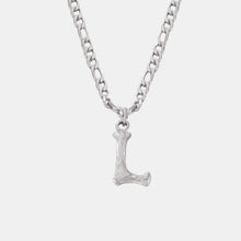 Titanium Steel Letter Pendant Necklace Style L One Size
