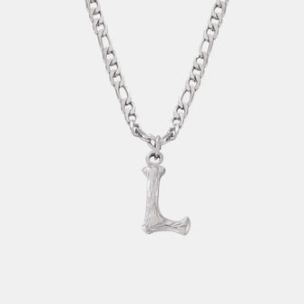 Titanium Steel Letter Pendant Necklace Style L One Size