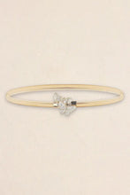 Rhinestone Butterfly Elastic Metal Belt Gold One Size Belts