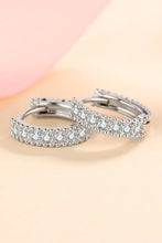 925 Sterling Silver Inlaid Moissanite Huggie Earrings Earrings