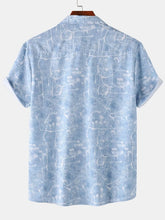 Men's Printed Short Sleeve Button Down Shirt
