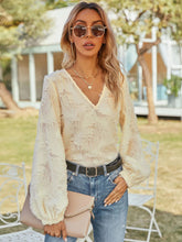 V-Neck Long Sleeve Blouse Woman Blouses