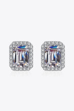 Adored 1 Carat Moissanite Rhodium-Plated Square Stud Earrings
