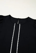 Contrast Scallop Trim Bow Detail Short Sleeve Shift Dress Woman Casual Dress