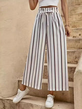 Tied Striped Wide Leg Pants Stripe