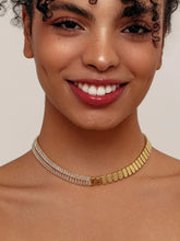 18K Gold-Plated Two-Tone Zircon Choker Necklace