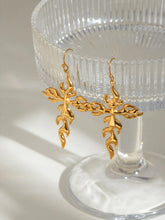 18K Gold-Plated Stainless Steel Cross Earrings Gold One Size