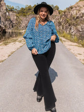 Plus Size Tie Neck Ruffled Blouse Woman Blouses