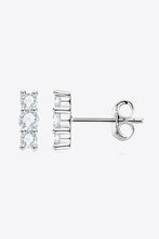 Heartbeat Rhythm 925 Sterling Silver Moissanite Stud Earrings Silver One Size