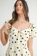 MABLE Polka Dot Puff Sleeve Midi Dress Casual Dresses