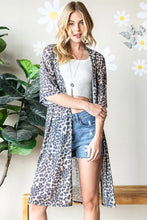 Heimish Full Size Leopard Open Front Cardigan Plus Size Woman Outerwear