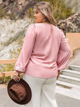 Plus Size Tie Neck Puff Sleeve Blouse Woman Blouses