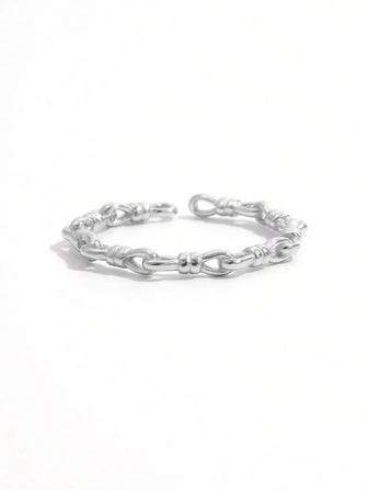 925 Sterling Silver Knot Shape Open Ring Silver Rings