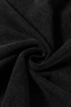 Acid Washed Black Cotton T Shirt with Stripes and Cuffed Sleeves Woman T Shirts