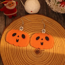 Acrylic alloy pumpkin shape earrings with ghost accents