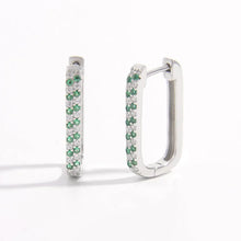 925 Sterling Silver Inlaid Zircon Earrings Silver One Size