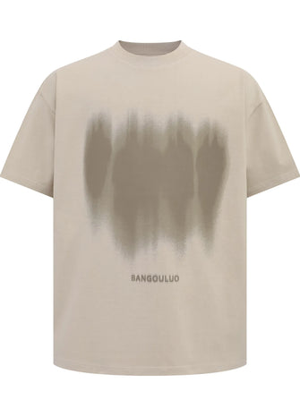 Men's Round Neck Short Sleeve Oversized T-Shirt Apricot