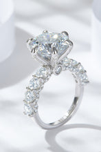 3-Carat Moissanite Platinum-Plated Side Stone Ring Silver