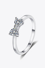 Moissanite Bow Rhodium-Plated Ring Silver