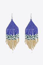 Beaded Dangle Earrings Royal Blue One Size
