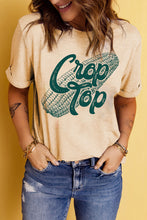 Corn Letter Graphic Cuffed Tee Sand
