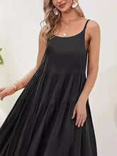 Plus Size Scoop Neck Sleeveless Midi Cami Dress Casual Dresses