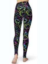 Abstract Print High Waist Active Leggings Woman Leggings