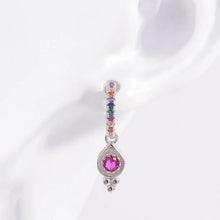 925 Sterling Silver Inlaid Zircon Earrings Silver One Size
