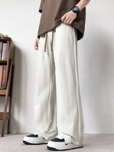 Men's Plus Size Casual Wide Leg Drawstring Pants White