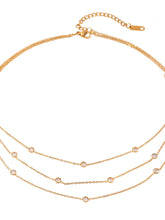 18K Gold-Plated Inlaid Zircon Layered Necklace